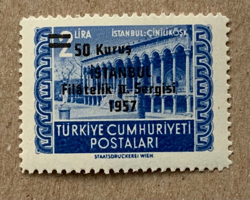 Turkey 1957 50k surcharge, MNH. Scott 1255, CV $0.30