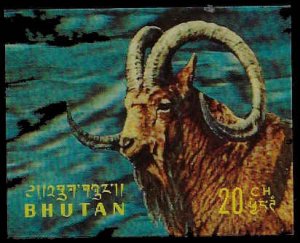 Bhutan #116B MNH; 20ch Ibex (1970)