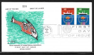 United Nations NY 254-255 Law of the Sea WFUNA Cachet FDC First Day Cover