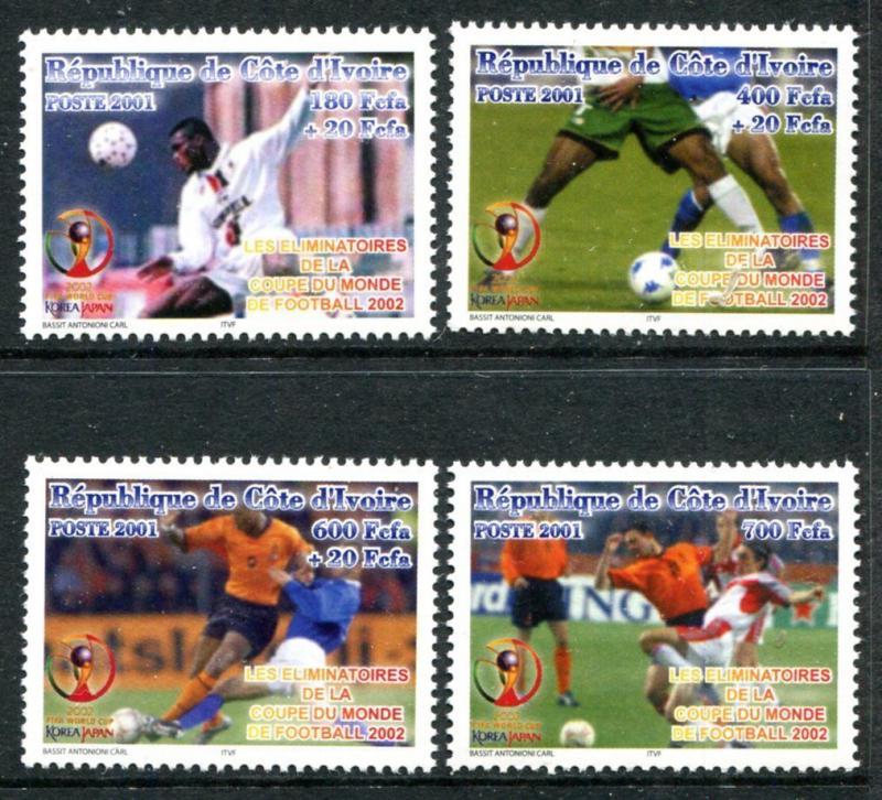 Ivory Coast  1102-1105 MNH Soccer 2001  x12116