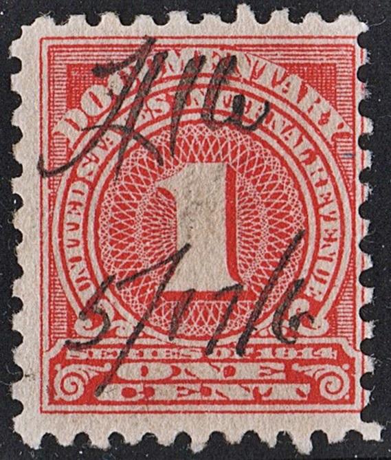 R207 1¢ Documentary Stamp (1914) Used