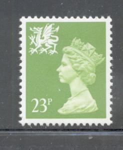 GB Wales SC WMMH43 1988 23p brt yel grn Machin Head stamp NH