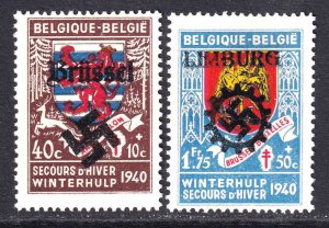 BELGIUM 2 OVERPRINTS OG NH U/M F/VF TO VF BEAUTIFUL GUM #8 BRÜSSEL LIMBURG