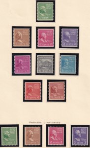 U.S Sc# 839 / 851 (Prexie)1939 Presidential complete coil sets MNH CV $33.90