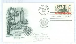 US 1197 1962 Louisiana Statehood, pencil address