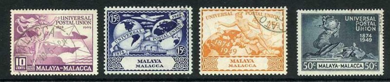 Malacca SG18/21 1949 UPU Set fine used Cat 19 pounds (9) 