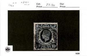 Great Britain, Postage Stamp, #251 Used, 1939 King George (AI)