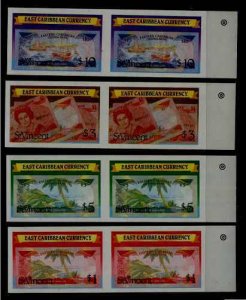 St.Vincent 1082/86/ 4 MNH imperf.pairs Caribbean currency