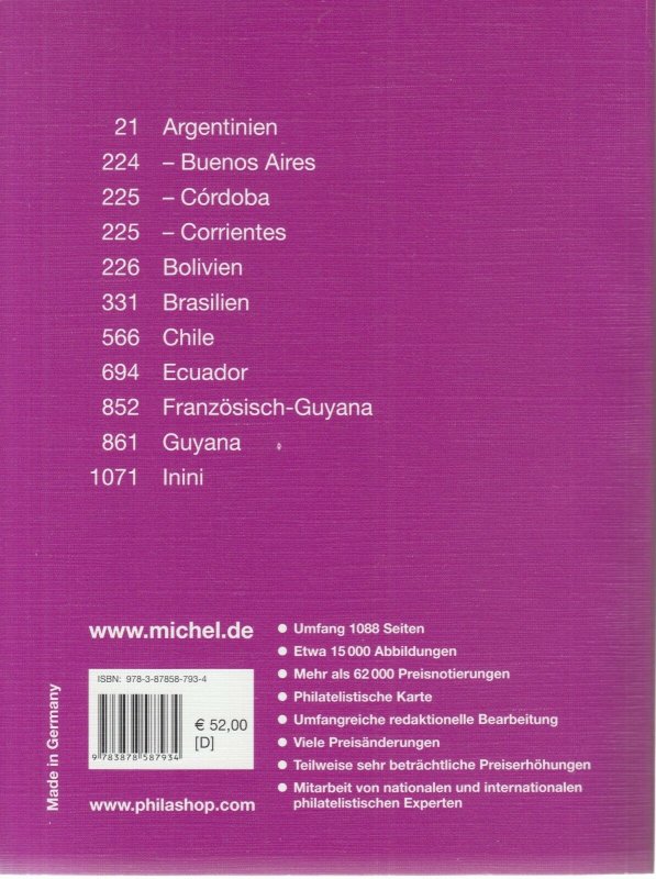 Michel Sudamerika 2009/2010, priced stamp catalog for South America complete