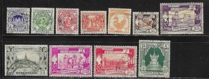 Burma 1949 Throne Rice Planting Dances Sc 102-112 Used A511