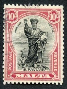 Malta SG172 10/- inscribed Postage Postage Cat 120 pounds