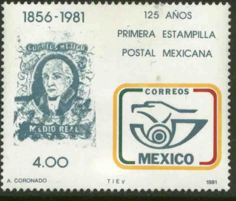 MEXICO 1242a, 125th Anniv. of Mexican Stamps WMK'D. MINT, NH. F-VF.