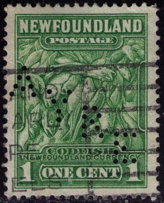 Newfoundland #  183  Used  VF  light cancel   Perfin AYRE