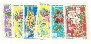 Congo, Peoples Rep. (ex Fr. Congo) #237-242  Single (Complete Set) (Flowers)