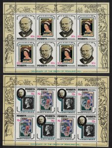 Penrhyn Sir Rowland Hill 2 Sheetlets 1979 MNH SG#128-131