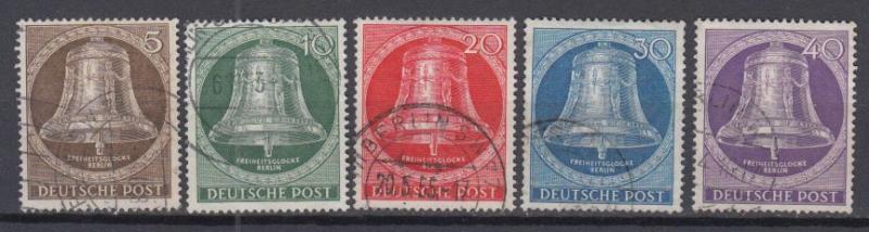 Berlin - 1953 Bell complete set Sc# 9N94/9N98  Mi# 101/105 (9042)