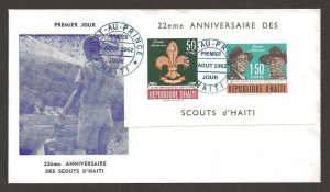 1962 Haiti Boy Scouts 22nd anniversary BP SS FDC