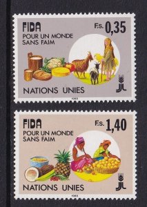 United Nations Geneva  #162-163  MNH  1988 flocks dairy fruit  IFAD