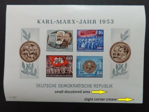 HuskyStamps ~ Germany DDR #146a, Imperforate Souvenir Sheet, MNH, Marx, 11pics