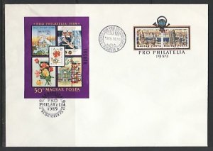 Hungary, Scott cat. 3204. Birds, Space, Roses, s/sheet. First day cover.