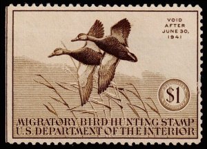 United States Hunting Permit Stamp Scott RW7 (1940) Mint NG F, CV $60.00 C