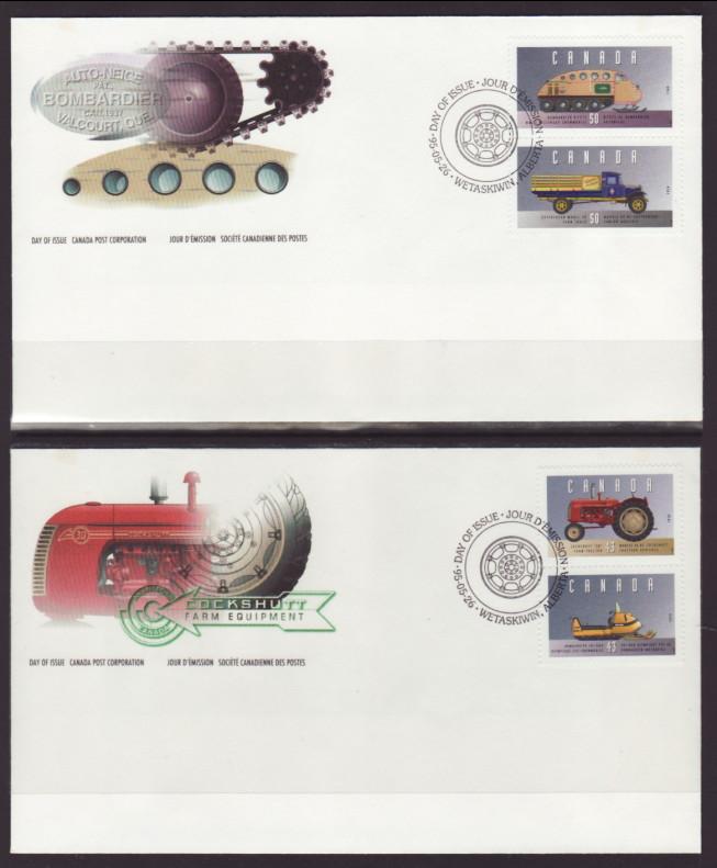 Canada 1552a-f Vehicles 1995 S/3 U/A FDC