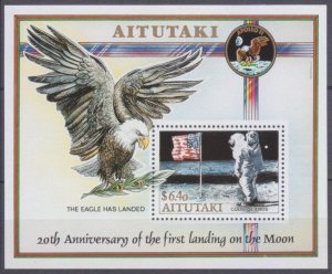 1989 Aitutaki 657/B73 20 years of Apollo 11 moon landing 15,00 €