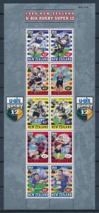 [111967] New Zealand 1999 Sport U-Bix Rugby Super 12 Teams Miniature sheet MNH