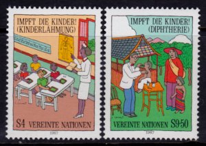 UN Vienna #76-77 MNH - Child Immunization (1987)