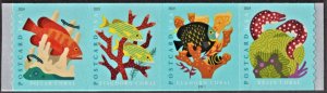 US 5367-US 5370 MNH VF 35 Cent PNC #P111111 Coral Reefs Coil Strip of 4