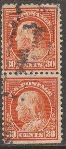 U.S. 516, 30¢ FRANKLIN, USED VERTICAL PAIR. F-VF. (903)