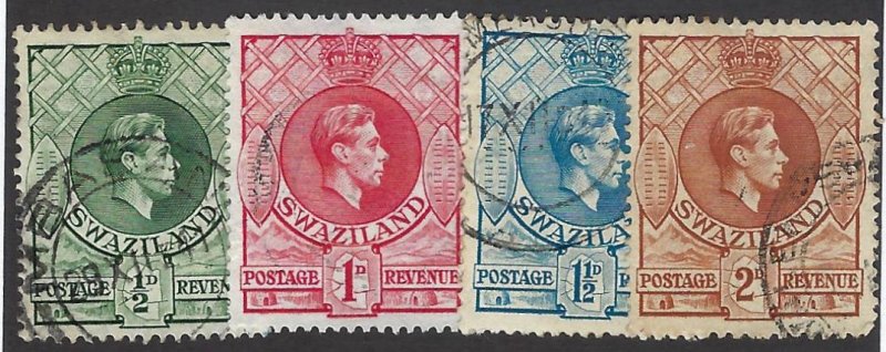 pb3405 Swaziland 27-30 used, cv $3.70 bin $1.75