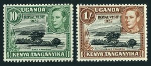 Kenya-Uganda-Tanganyika 98-99, hinged. Mi 88-89. George VI Royal Visit, 1952.