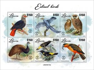 2024/04 - LIBERIA - EXTINCT BIRDS          6V  complet set    MNH **