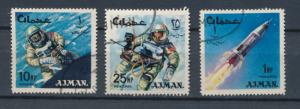 Ajman 1968  Scott unlisted used - Space, Cosmonauts & spacecraft (3)