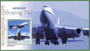 B1523 - GUINE-BISSAU - ERROR MISPERF Stamp Sheet - 2023 - Boeing 747-