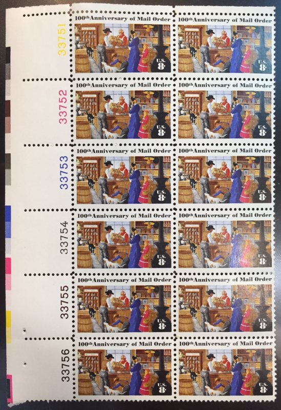 1468 MNH 5 Plate numbers block 12 stamps (100th Anniversary of