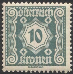 AUSTRIA 1922  Sc J108  10k  Postage Due MNH, VF
