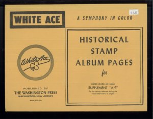 1969-1971 White Ace United States Air Mail Stamps Album Supplement A-9