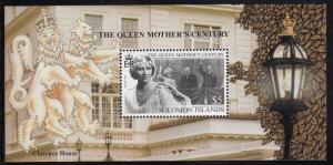 Solomon Islands 1999 MNH Sc #884 Souvenir sheet $5 The Queen Mother´s Century