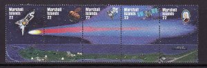 Marshall Is.-Sc#90a- id8-unused NH set-Space-Halley's Comet-1985-