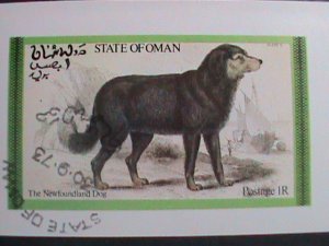 ​OMAN-1973 THE NEW FOUND LAND DOG-IMPERF-CTO S/S VF WE SHIP TO WORLD WIDE