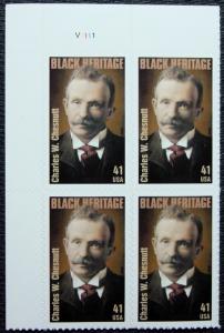 US #4222 MNH Plate Block of 4 Charles W. Chesnutt SCV $3.40 