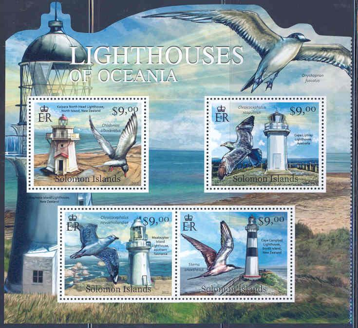 SOLOMON ISLANDS 2012 LIGHTHOUSES  SHEET MINT NH