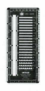 Metal Superior Stamp Perforation Perf Gauge with Slot Unitrade Uni-Safe