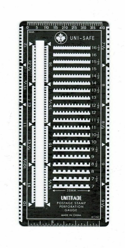 Metal Superior Stamp Perforation Perf Gauge with Slot Unitrade Uni-Safe