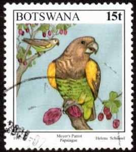 Botswana 622 - Used - 15t Meyer's Parrot (1997) (cv $1.20)