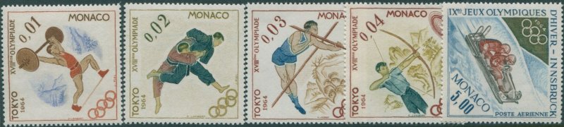 Monaco 1964 SG808-812 Olympic Games Tokyo set MNH