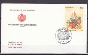 Monaco, Scott cat. 1817 only. Fruit & Veggies issue. First day cover. ^