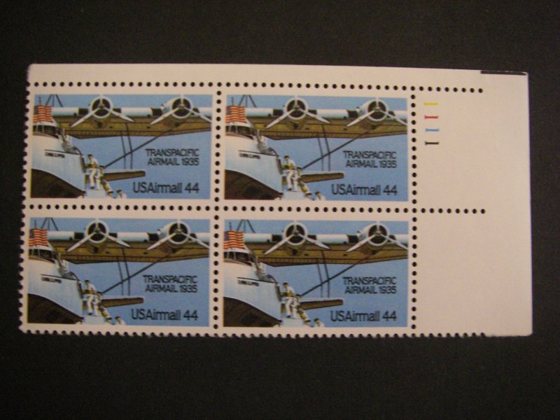 Scott C115, 44c Transpacific Airmail, PB4 #1111 UR, MNH Airmail Beauty